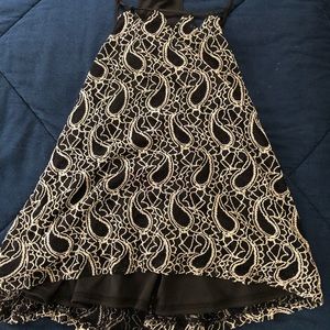 Black and Ivory Embroidered Tank Top